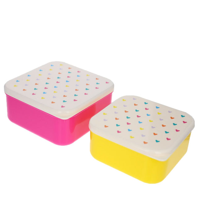 Set Of 2 Multi Hearts Snack Boxes