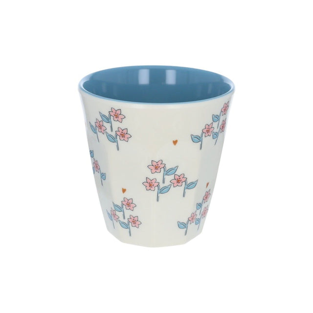 Large Blue Floral Melamine Cup