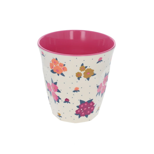 Large Pink Floral Melamine Cup