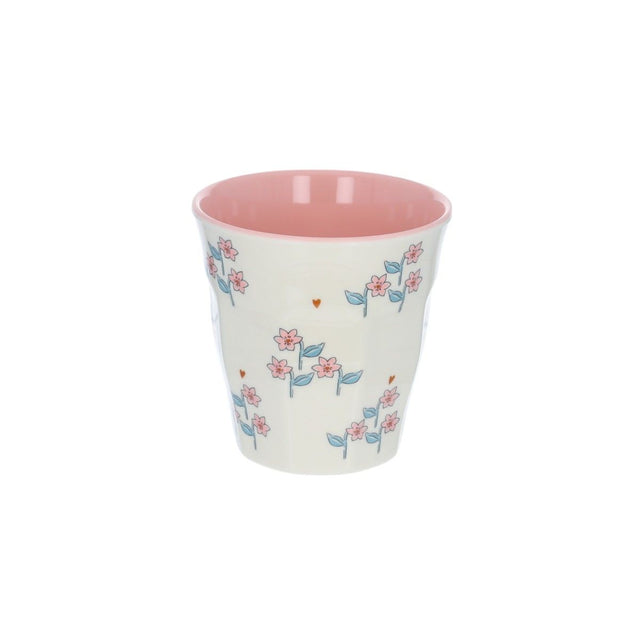 Small Pink Floral Melamine Cup