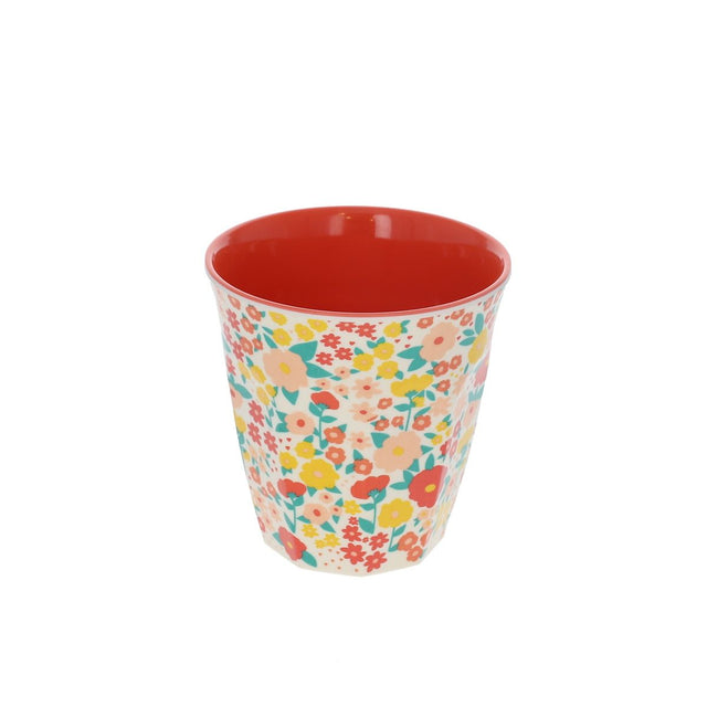Small Red Floral Melamine Cup