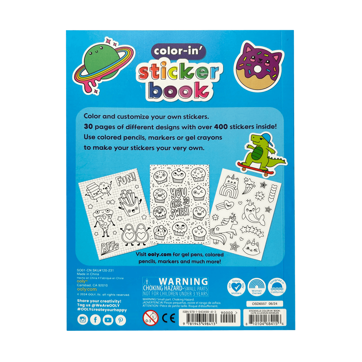 Colour In Sticker Book: Cute-A-Licious Doodles