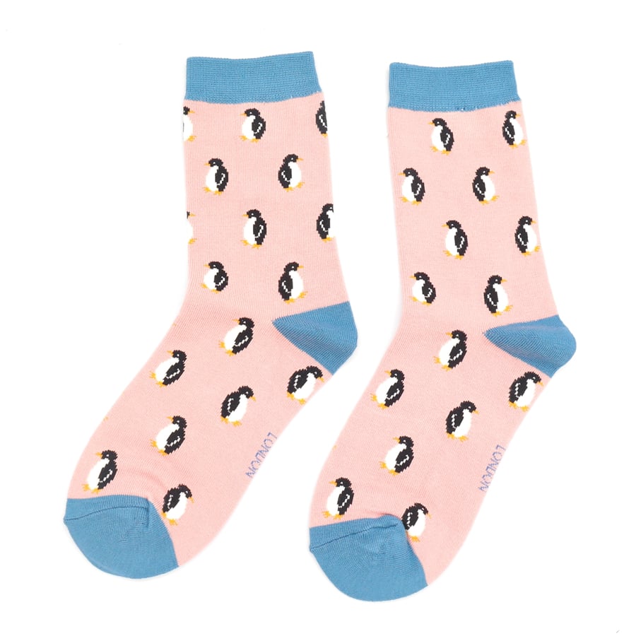 Little Penguins Dusky Pink Ladies Socks