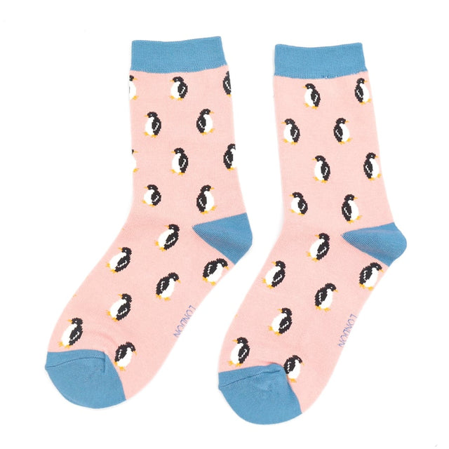 Little Penguins Dusky Pink Ladies Socks