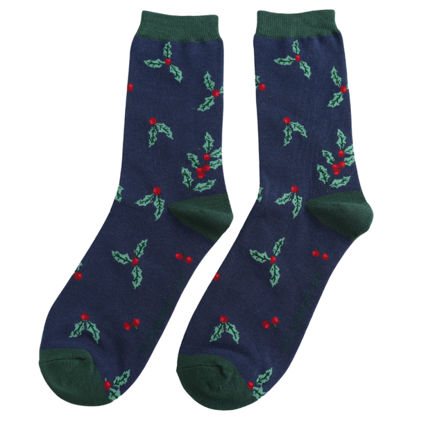 Holly Sprigs Navy Men’s Socks