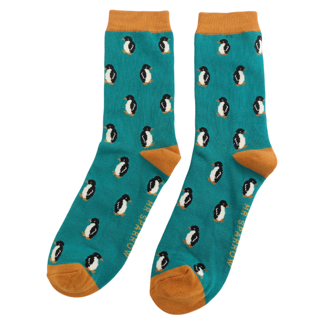 Little Penguins Teal Men’s Socks