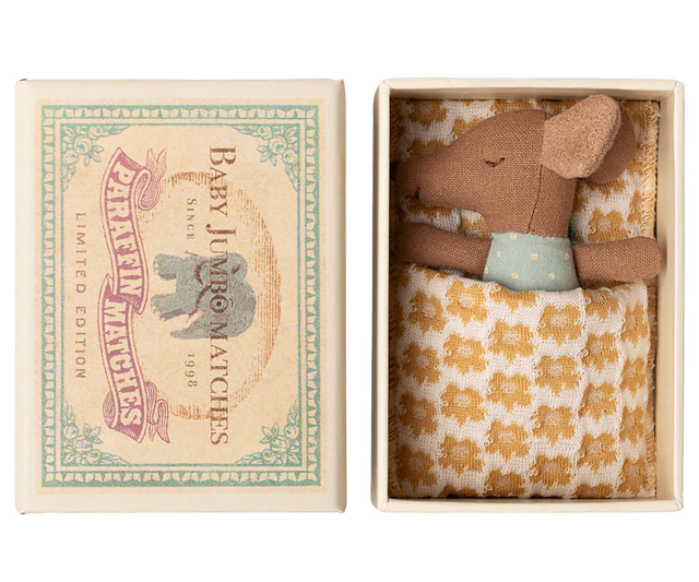 Sleepy Wakey Baby Mouse Matchbox: New Blue