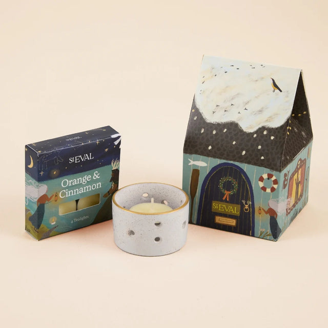 Christmas Cottage Candle Gift Set: Orange & Cinnamon