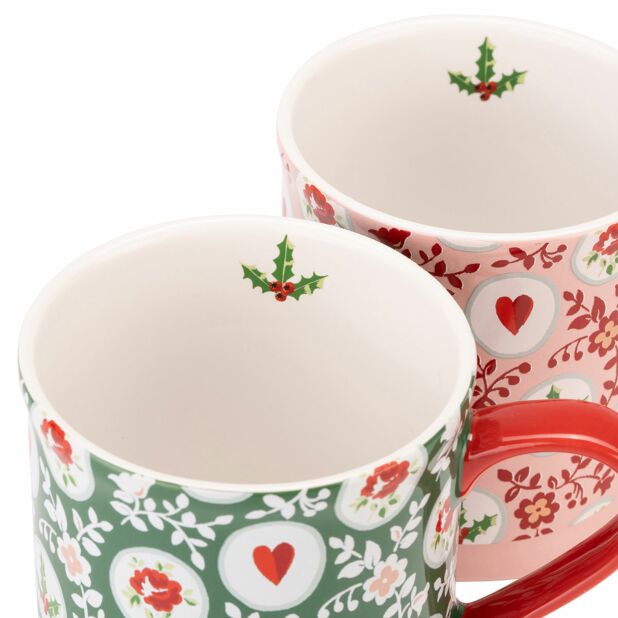 Set Of 2 Holly Spots Mollie Mugs