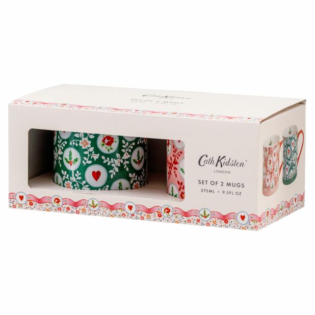 Set Of 2 Holly Spots Mollie Mugs
