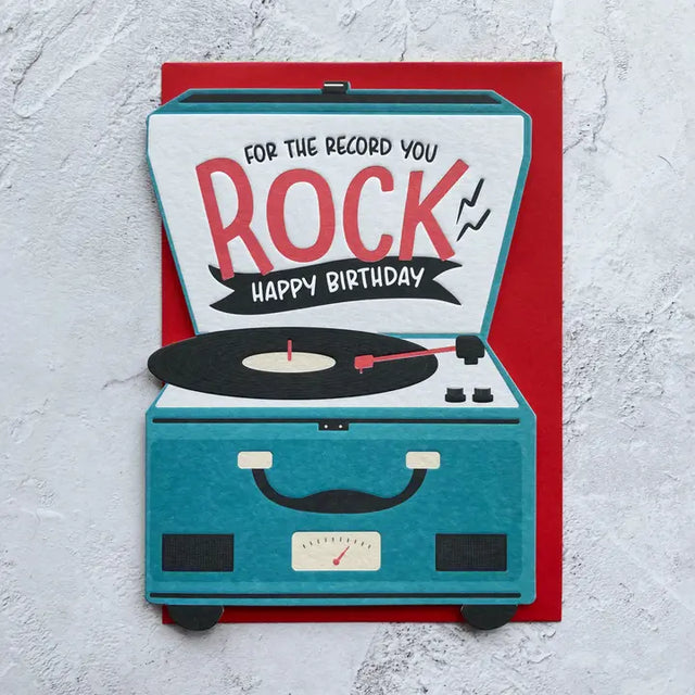 You Rock Record Player Card