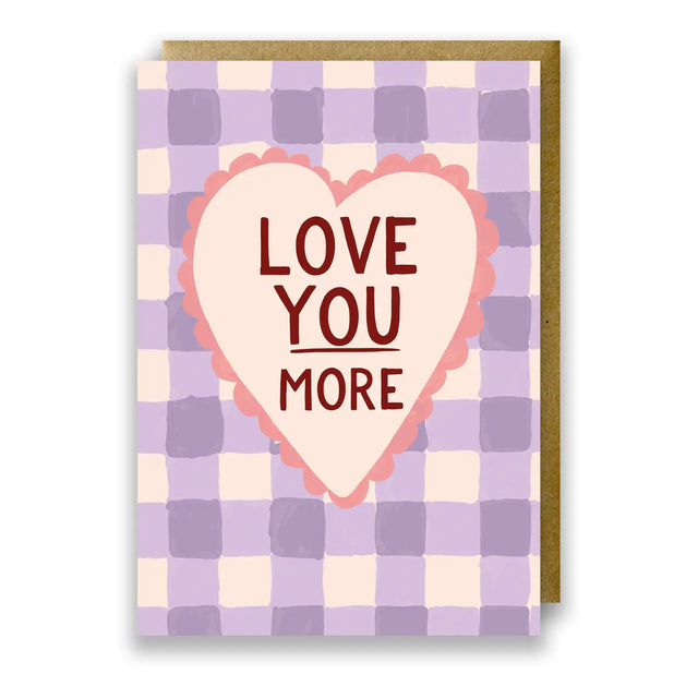 Love You More Lilac Heart Card