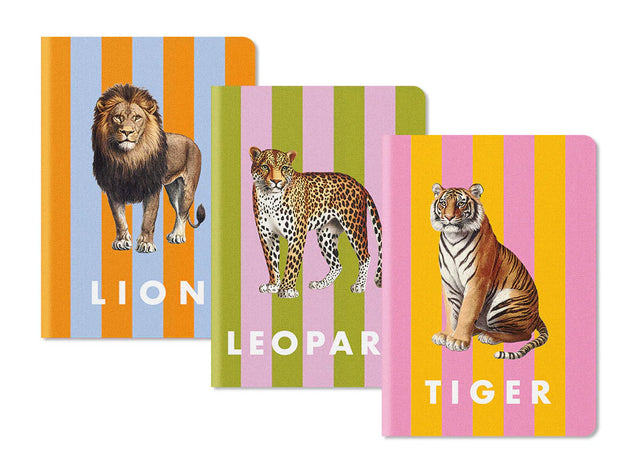 Stripe Animal Stitched Notebooks