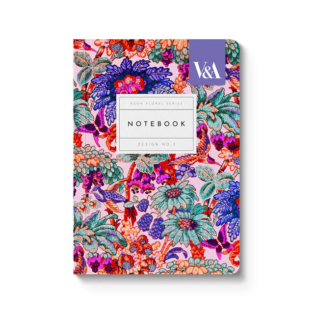 A6 Neon Floral Coral Jungle Notebook