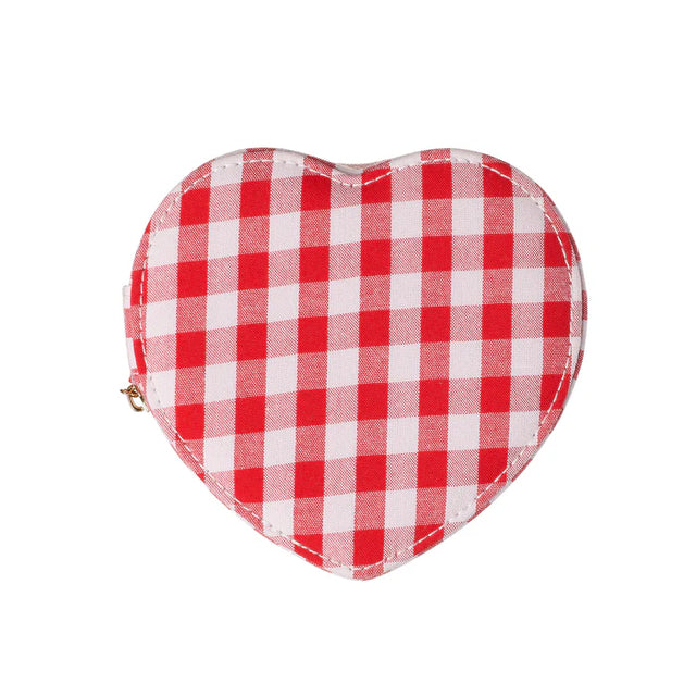 Gingham Love Heart Jewellery Box