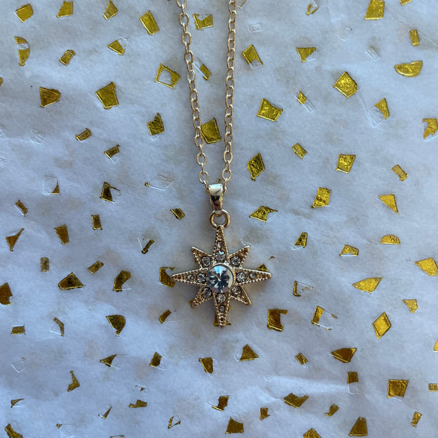 Cubic Zirconia Star Pendant Necklace