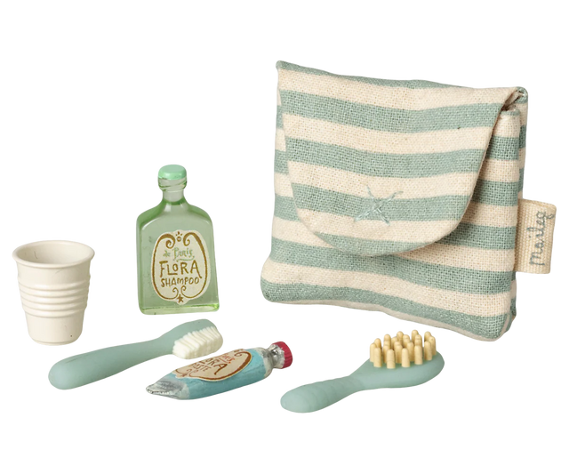 Blue Stripe Toothbrush Set