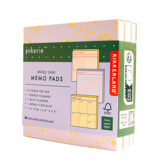 Sticky Note Memo Pads: 3 Pack