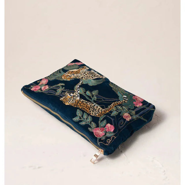 Jungle Jaguar Ink Blue Everyday Pouch