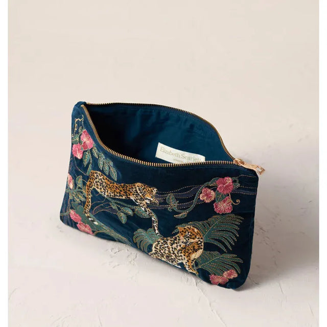Jungle Jaguar Ink Blue Everyday Pouch