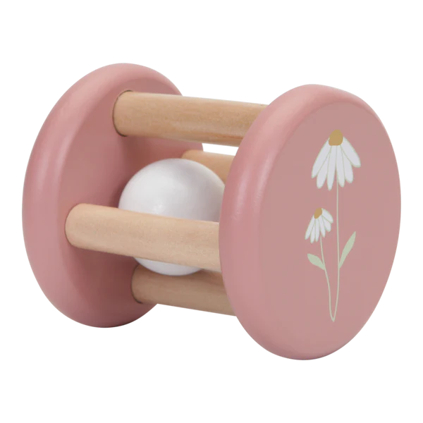 Pink Flower Roller Rattle