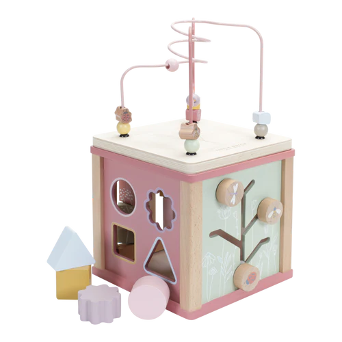 Pink Flowers Activity Cube