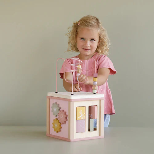 Pink Flowers Activity Cube