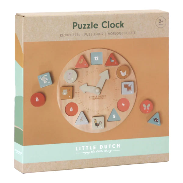 Neutral Wooden Puzzle Clock