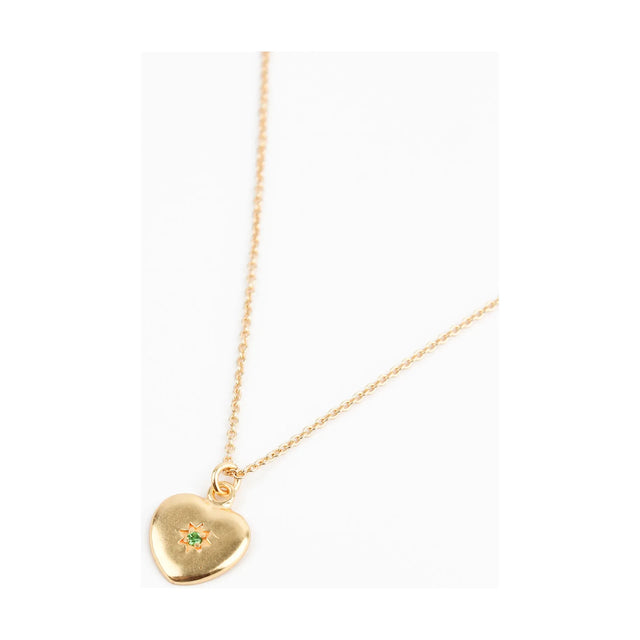 Green Crystal Starburst Heart Pendant