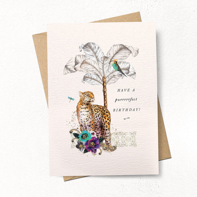 Purrfect Birthday Leopard Card