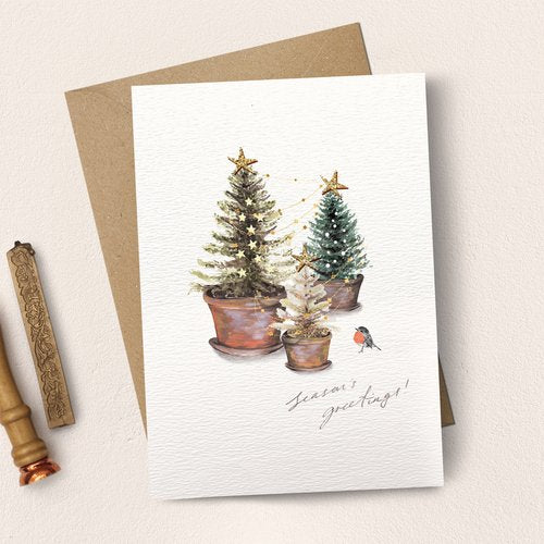 Season's Greetings Little Trees Card