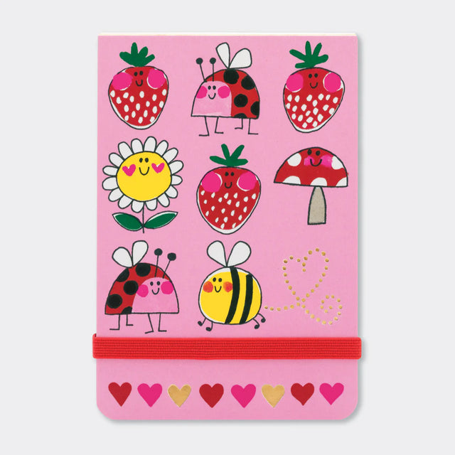 A7 Bugs & Strawberries Mini Notepad