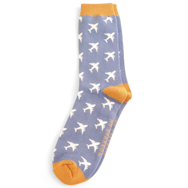 Airplanes Blue Socks