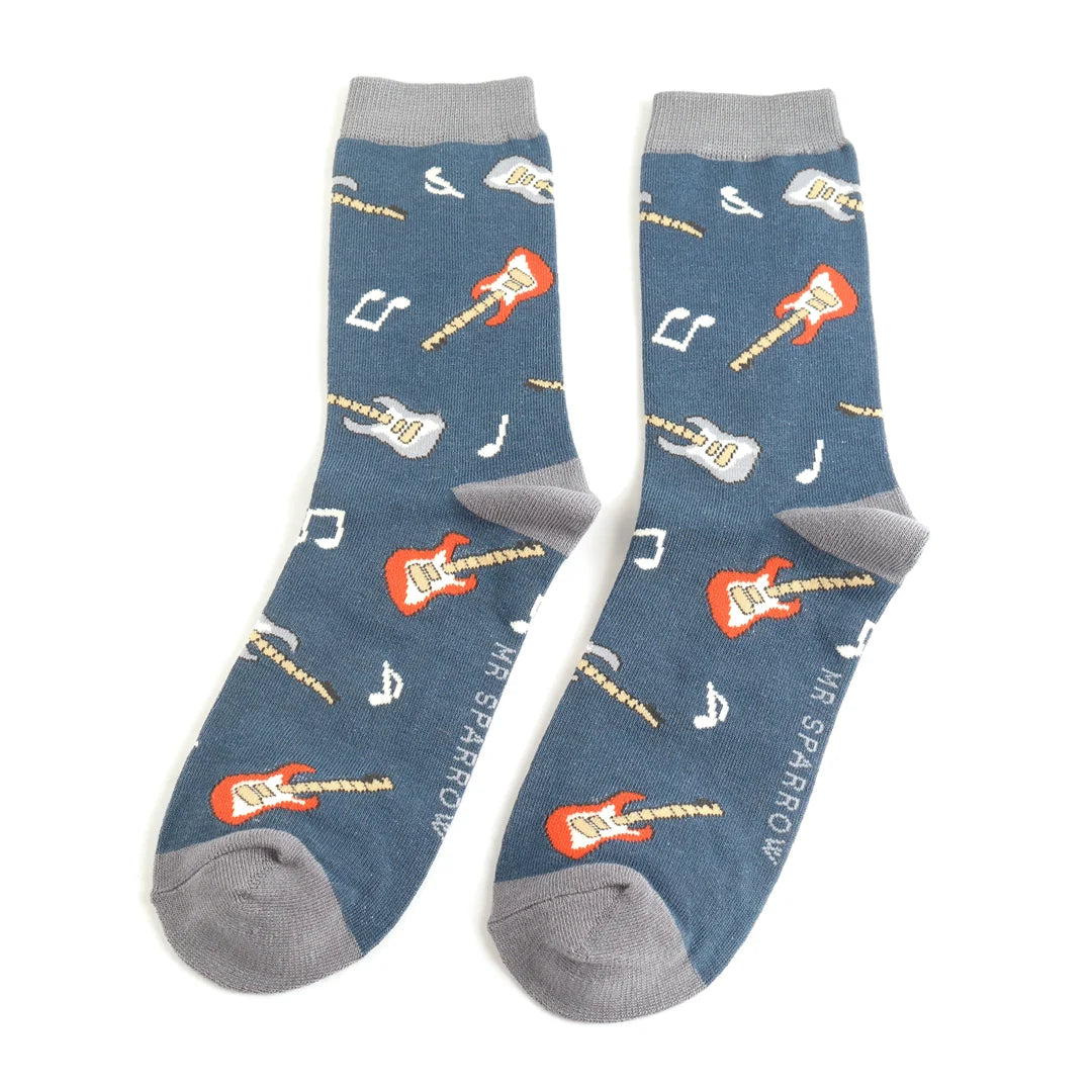 Guitar Navy Socks