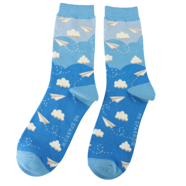 Blue Paper Planes Socks