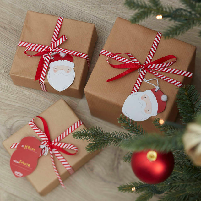Father Christmas Tags & Ribbon