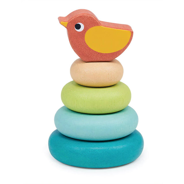 Stacking Wooden Tree with Bird