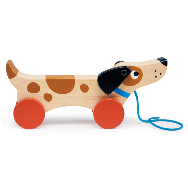 Wooden Puppy On Wheels