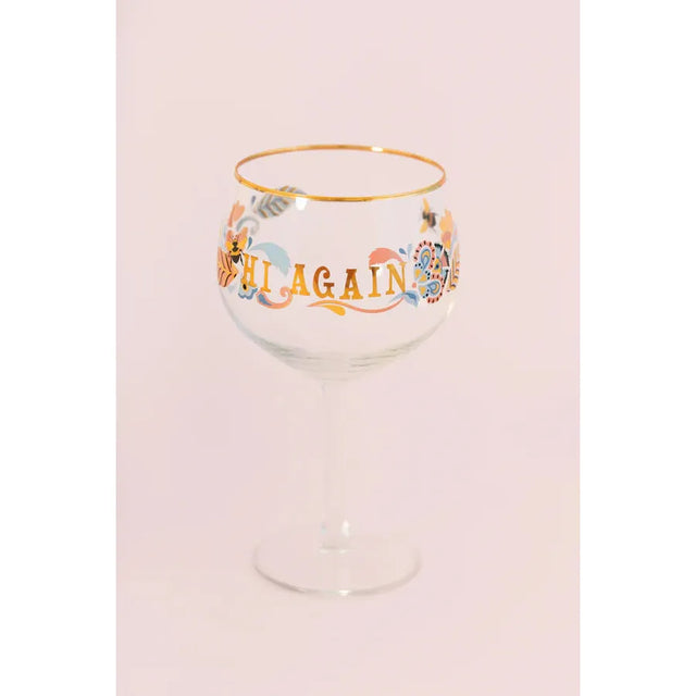 Hi Again Gin Glass