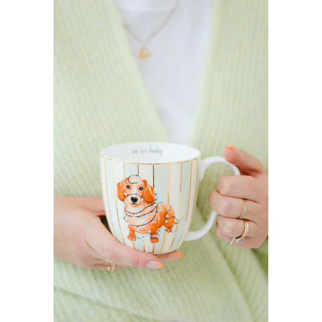 Large Christmas Sausage Dog Mug