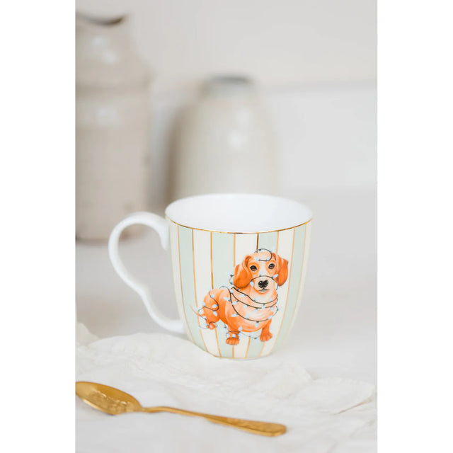 Large Christmas Sausage Dog Mug