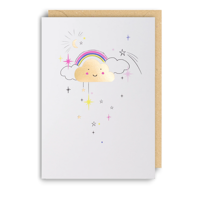 Baby Shower Metallic Cloud Card