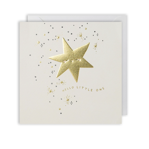 Hello Little One Foiled Star Card