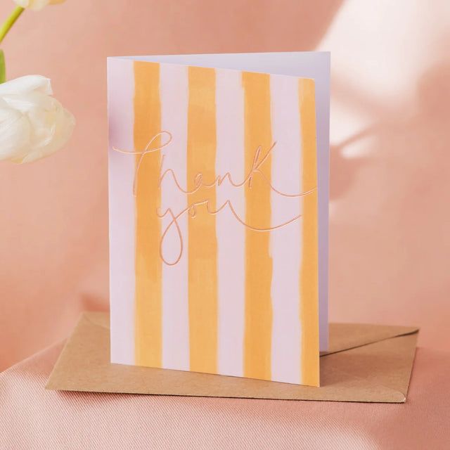 Thank You Mustard Stripe Card