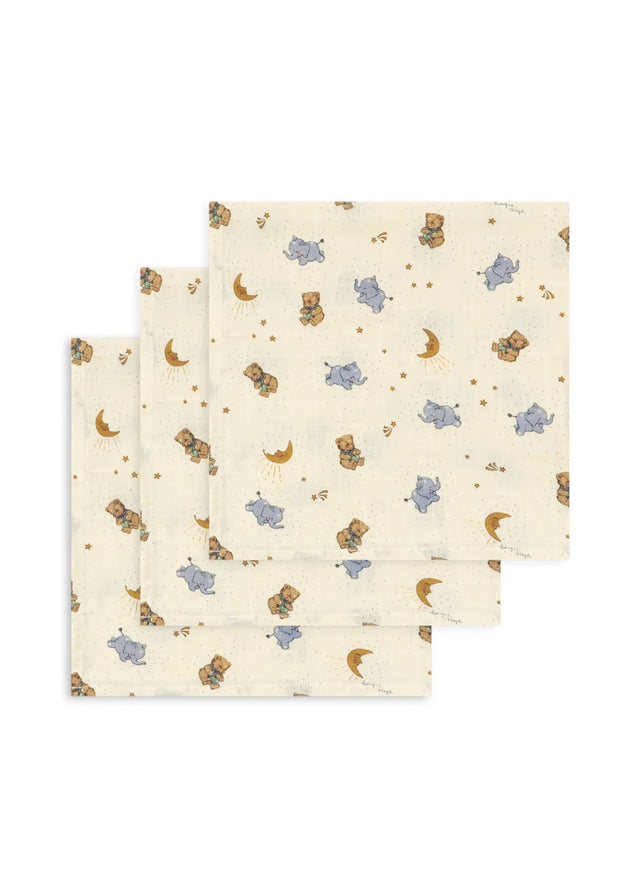 3 Pack Muslin Cloths: Cucciolo