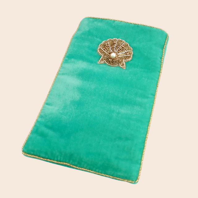 Gold Shell Sunglasses Pouch