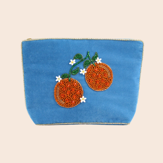 Blue Orange Medium Pouch