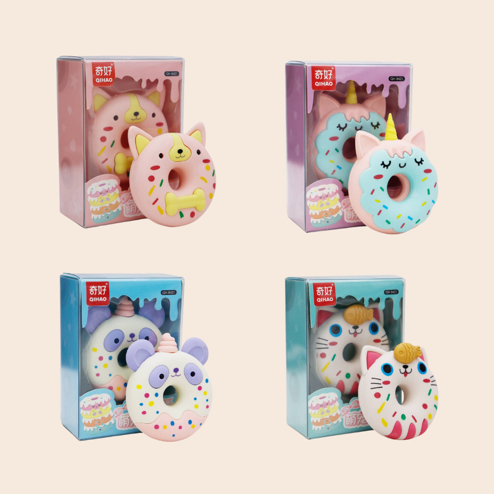 Jumbo Animal Doughnut Erasers