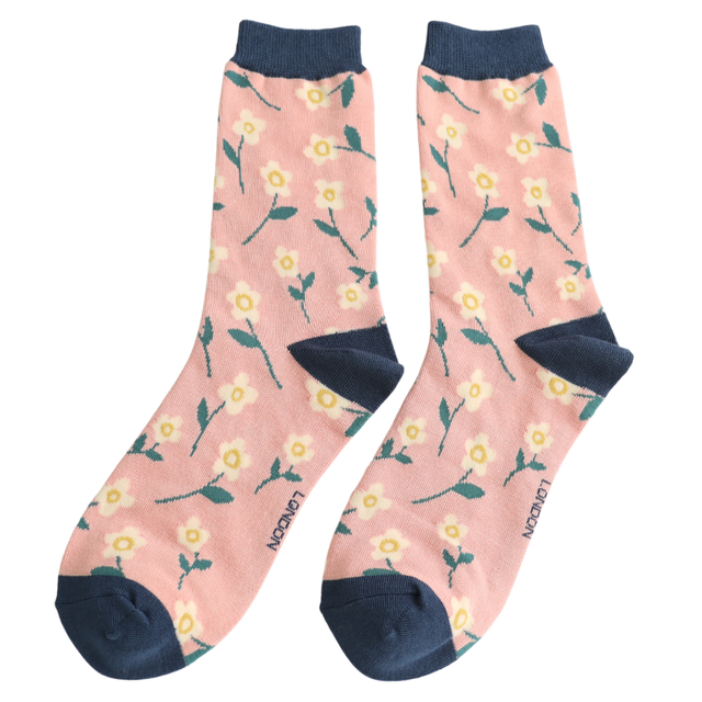 Petite Flowers Dusky Pink Socks