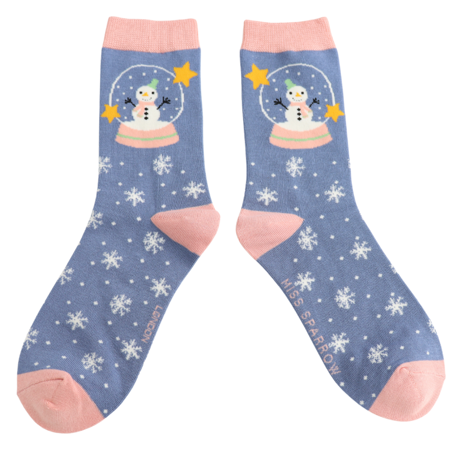 Snow Globes Denim Ladies Socks
